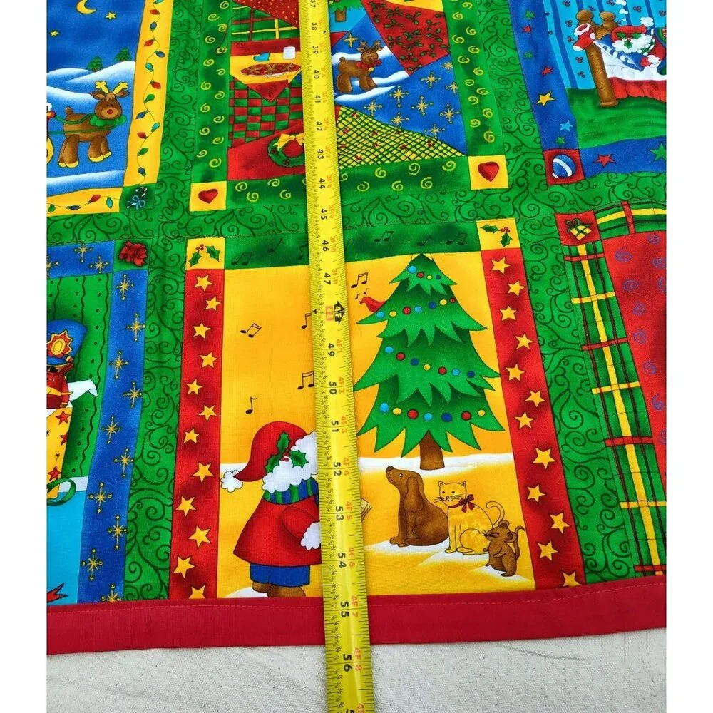 Handmade Christmas Baby Play Mat Blanket, Bright Colors, No Batting, 40
